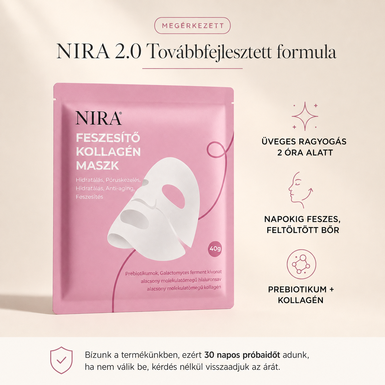 NIRA™ Feszesítő Kollagén Maszk 2.0